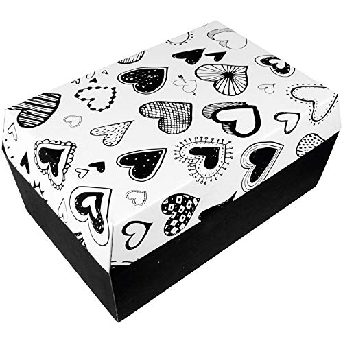 Bestlivings Haustiersarg, Tiersarg in vers. Größen, aus Wellkarton (biologisch abbaubar) - Tiersarg Bedruckt L - 420x285x200mm - Design: Herzen