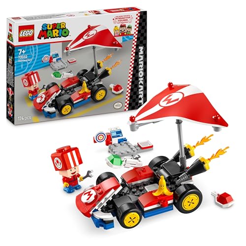LEGO Super Mario: Mario Kart – Standard-Kart, Nintendo Sammlerstück, Geschenk für Kinder, lässt Jungen, Mädchen und Gamer ab 7 Jahren selbstständig Spielen, Abenteuer Spielzeug mit Toad Figur 72032