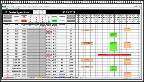 Belegungskalender Belegungsplan Belegungskalender Software für Vermietung Zeltverleih Maschinenverleih Anhängerverleih