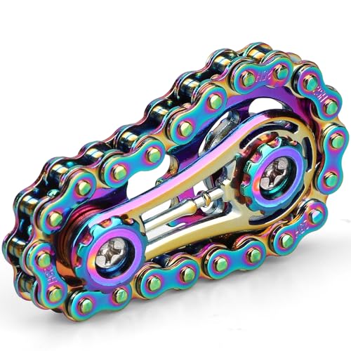 Kette Getriebe Fidget Spinner für Stress Relief, Metall Kettenrad Kette Fidget Spielzeug für Kinder Erwachsene, kinetische Schreibtisch Spielzeug Neuheit Hand Finger Spinner für Anti-Angst