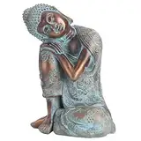 Schlafende Buddha Figur Statue, Meditierende Buddha Statue, Schlafende Buddha Statue im südostasiatischen Stil Ornament Skulptur Harz Buddha Handwerk für Schreibtisch Regal Display Home Decoration