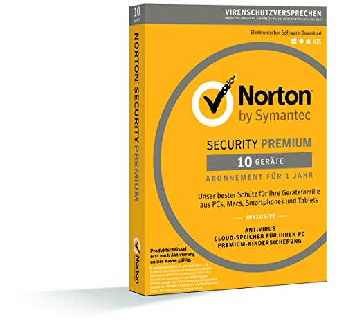 Norton Security Premium 2018 | 10 Geräte | 1 Jahr | PC/Mac/iOS/Android | Download