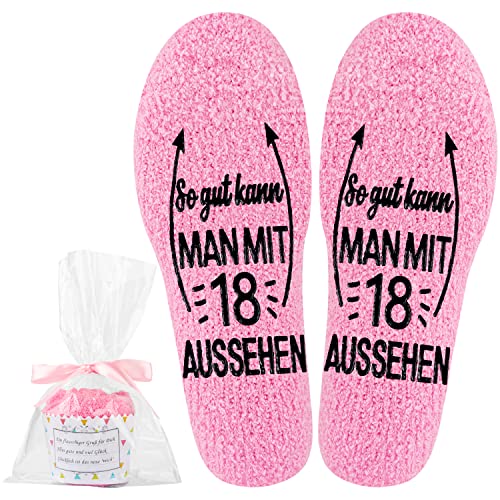 Jeasona 18. Geburtstag Socken 18. Geburtstag Mädchen Geschenk Coole Geschenkideen 18 Geburtstag Geschenk zum 18 Geburtstag Mädchen 18 Geburtstag Deko 18 Jahre Geburtstag Mädchen Geschenk