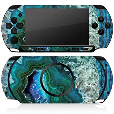 Skin kompatibel mit Sony PSP Street E1004 Folie Sticker Blau Stein Marmor