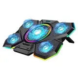 LIANGSTAR Laptop Kühler for 12-17inch Laptop, 5Fans Laptop Cooling Pad (2100RPM) with Non-Slip Stand, 6 Höhenverstellbar, USB Port, RGB Light