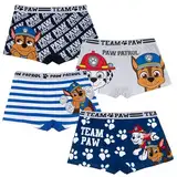 PAW PATROL Jungen 4 er Pack Boxershorts Unterhosen mit unterschiedlichen Motiven (Weiss-Blau, 104-110)