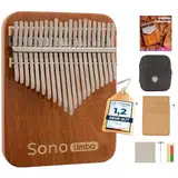 Sonolimba "Kalimba mit 21 Tasten" - Daumenklavier aus hochwertigem Afrikanischem Korallenholz - Finger Thumb inkl. Schutztasche, gratis Liederbuch und Stimmhammer - Marimbaphone für alle Altersgruppen