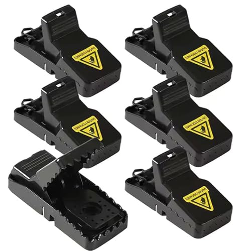 Rattenfallen Set mit 6 Stück – Professionelle, Wiederverwendbare Rattenfalle aus Kunststoff mit Metallfeder – Hygienisch & giftfrei für Haus, Keller, Garage und Garten