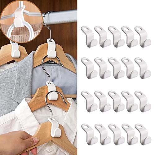 Clothes Hanger Connector Hooks - Hangers Space Saving - Clothes Organizer - Collage Dorm Room Essentials - 20 PCS Heavy-Duty Clothes Closet - Haken Schrank Innenorganizer