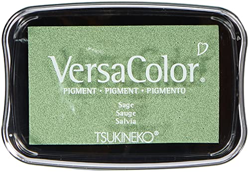 Tsukineko Versacolor Pigment Stempelkissen Salbei, Synthetic Material, Gruen, 9.8 x 6.8 x 1.8 cm