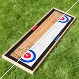 Harrier 2-in-1-Tisch-Curlingspiel und Shuffleboard-Brettspiele [115 cm x 33 cm] – Wendebrett für Unterhaltung im Innen- und Außenbereich