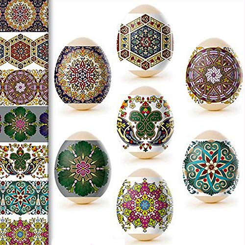 Needzo Traditionelle slawische Ukrainisches Design Ostereier-Folien, 14 Stück, Blumen und geometrische Designs