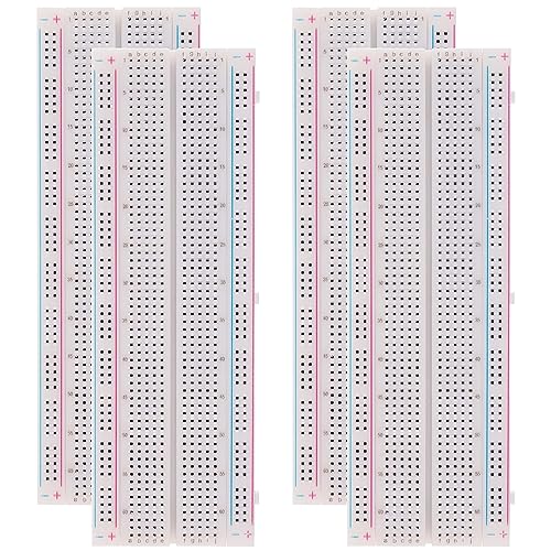 GTIWUNG 4 Stücke Breadboard Kit Lötfreies Steckbrett 830 Punkte Mini Breadboard, 830 Tie-Points Steckplatine, Solderless Breadboard 830 Points Prototyping Shield for Electronics Testig DIY
