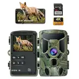 HAZA 4K WLAN Wildkamera mit App 64MP HD Wildtierkamera mit 940nm Nachtsicht Bewegungsmelder WiFi Jagdkamera mit SIM Karte,120°Weitwinkel,0.1s Trigger,IP66 für Wildüberwachung/Deer Scouting (4K)