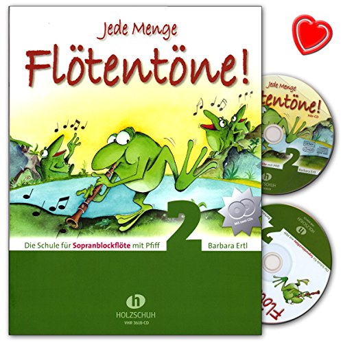 Holzschuh Barbara-Ertl-Schule für Sopranblockflöte mit Pfeife, 2 CDs und bunter herzförmiger Notenklammer VHR3618CD 9783940069870