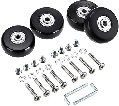 4pcs (40 * 18mm) Ersatz Rollen für Koffer Gummi Rollen Räder Ersatz Wheels Rad für Trolley Samsonite Hartschalenkoffer Rollen mit kugellager Ersatzteile Reparatur Set…