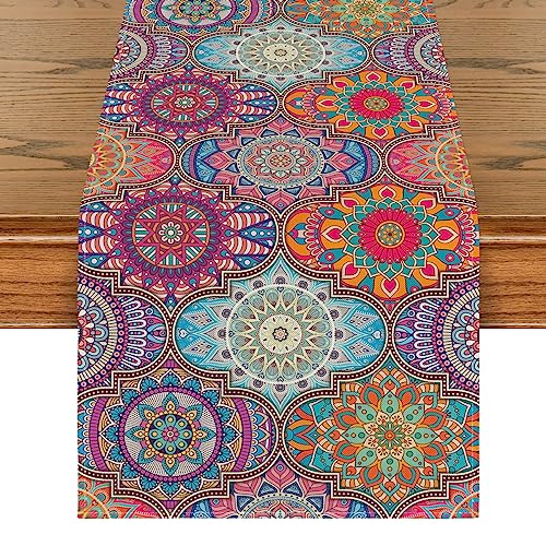 Artoid Mode Boho Vintage Geometrie Marokkanisch Mandala Tischläufer, Küche Esstisch Hochzeit Bankett Dekoration Urlaub Party Dekor 40x140 cm