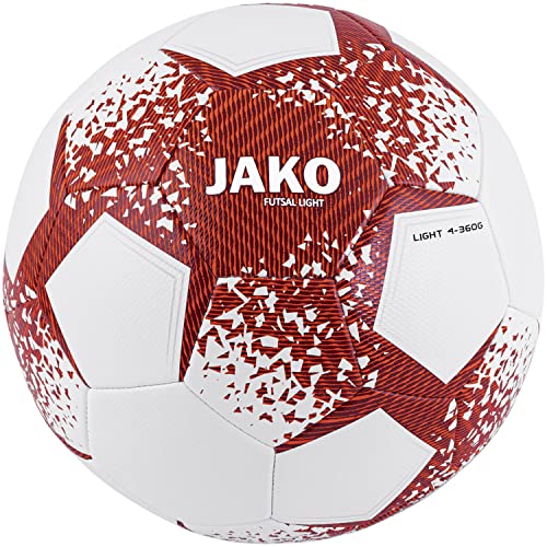 JAKO Unisex Ball Futsal Light, Weiß/Weinrot/Neonorange, 4