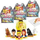INKEE BIBI & Tina | 3er Set Verhexte Badekugel mit Überraschung, 3X Kinder Badebomben mit Baby Spielzeug, Himbeerduft