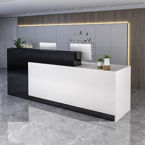 Moderner Empfangstresen mit abschließbaren Schubladen für Kassenbüro/Schönheitssalon/Lobby, 160 cm, stilvoller und funktionaler kommerzieller Schreibtisch für Einzelhandel und Serviceunternehmen