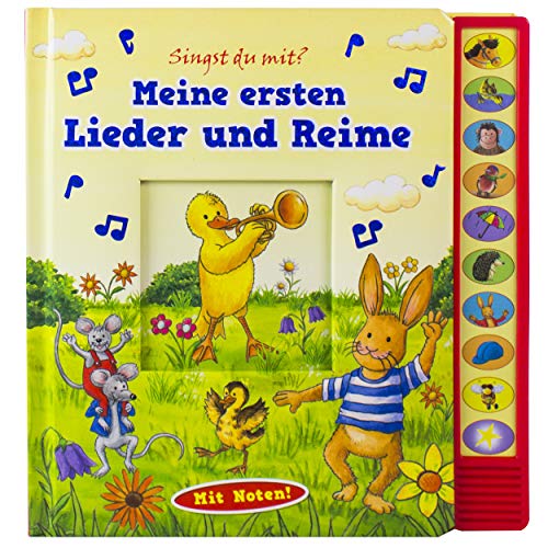 Meine ersten Lieder und Reime - Vorlese-Pappbilderbuch mit Sound: Mit Noten!. Mit Soundmodul