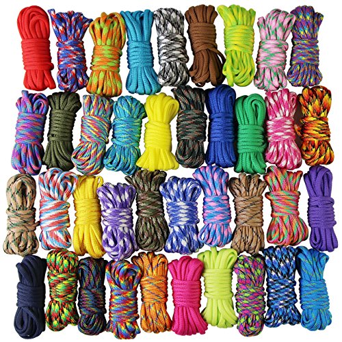 10er x 10ft Paracord Set Seile Schnüre DIY Handgemachte Webart für Armband Schlüsselanhänger Anhänger (Colorful x 10 pcs)