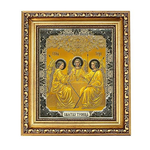 Silver Axion Orthodoxe Ikone (Heilige Dreifaltigkeit/Святая Троица)