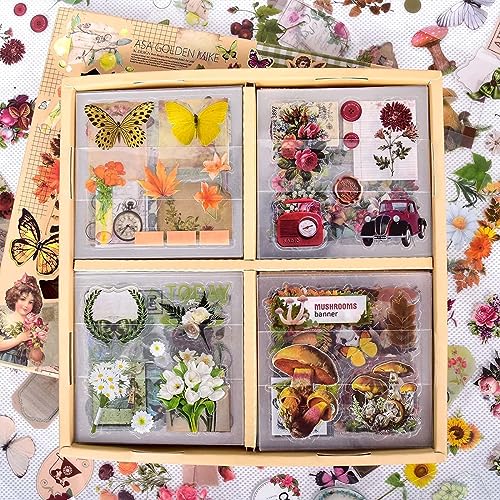 Ptyism 510 Stück/100 Blatt Scrapbooking Sticker，Scrapbook Zubehör丨Scrapbook Stickers Set Sticker Bullet Journal für Scrapbook,Bullet Journal Zubehör,Journaling Zubehör usw