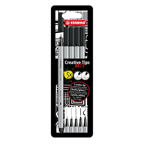 STABILO - Multi-Liner-Set - Creative Tips - ARTY - 5er Pack - schwarz