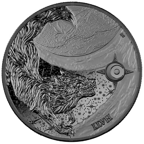1 Unze Silbermünze - Hati – Die erste Münze der Ragnarök-Serie Germania Mint - 2024-1 Oz Black Silver Coin