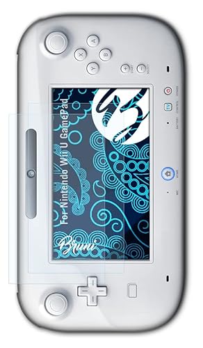 Bruni Schutzfolie kompatibel mit Nintendo Wii U GamePad Folie, glasklare Displayschutzfolie (2X)