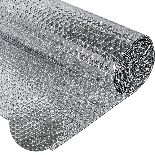 Doppelseitige Aluminiumfolie Isolierung, 150 cm X 2.5 m Reflektierende Isolierungsfolie Blatt, Perfekte Wärmehaltung Isolierplatte geeignet für Fahrzeuge, Dächer, Fenster, Rohre usw