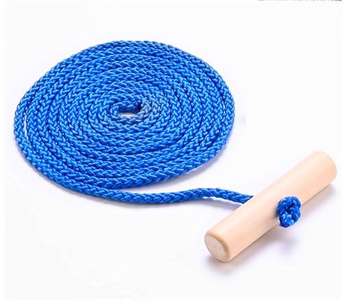 Sportyfits® Schlittenseil blau Seil Zugseil 1,50 mtr - 150 cm Schlaufe Griff Kordel Leine Zugleine für Schlitten & Bonb & Rodeln im Winter, Kinder