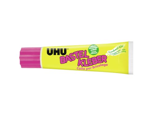 UHU Bastelkleber Standtube, Lösungsmittelfreier Weißleim zum Basteln und kreativen Gestalten, 90 g