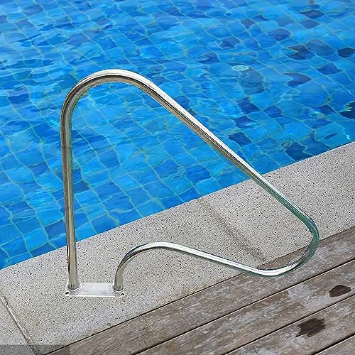 Schwimmbad-Handlauf 31,5" × 4" × 31,5" Pool-Geländer for In Den Boden Eingelassenen Pool-Einstieg Spa-Handlauf Aus Edelstahl 304 Rostfreier Pool-Geländer Mit Schnellmontage-Basis