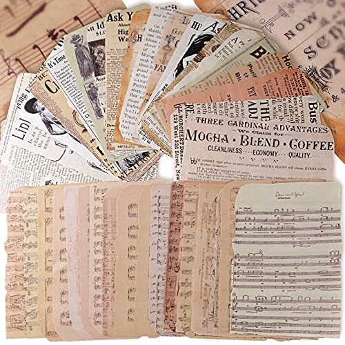 50 Stk 12x17cm Scrapbooking Papier Deko Vintage Bastelpapier Dekopapier Designpapier Scrapbook Zubehör für Tagebuch Notizbuch DIY Kunst und Handwerk (Stil 1)