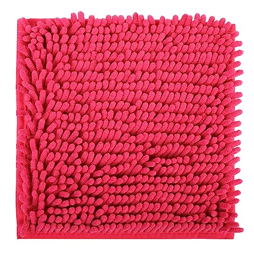 Schulspind-Teppich, Chenille, 25,4 x 25,4 cm, Schulspind-Teppiche mit rutschfester Unterseite, Spind-Dekorationen für Mädchen (1, Rosa)