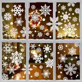 BBLIKE 230 Pcs Fensterbilder Weihnachten, Fensterbilder Weihnachten Selbstklebend, Weihnachtsfensterbilder mit schneeflocken, Weihnachtsbilder Fenster für Glastüren, Tür, Window, Weihnachten, Advent