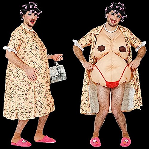 Festartikel-Müller Männer Kostüm Hausfrau Herrenkostüm Oma alte Frau Fat Suit