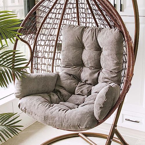 LUYAYW Hängesessel Kissen, Garten Polster, Auflage für Hängeschaukel, Hängekorb Sitzkissen, Waschbar Schaukelstuhl Sitzkissen Hängestuhl Sitzauflage(Grau)