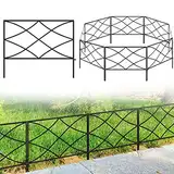 Thealyn Dekorative Gartenzaun Metall Zaun Grenze 40cm (H) x 2.8m (L) Zaun Panels No Dig Fence Landschaft Zaun für Blumenbeet Hof Hunde Tier Barriere (schwarz)