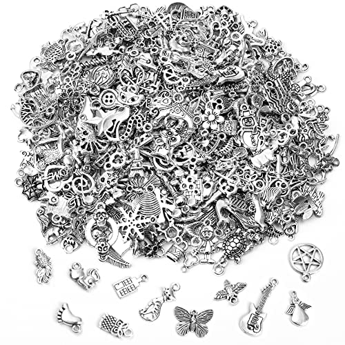 SANNIX 350 Stück tibetische Silber-Charms Großhandel Großhandel Bulk Schmuckherstellung Anhänger für DIY Halsketten, Armbänder, Ohrringe, Bastelbedarf