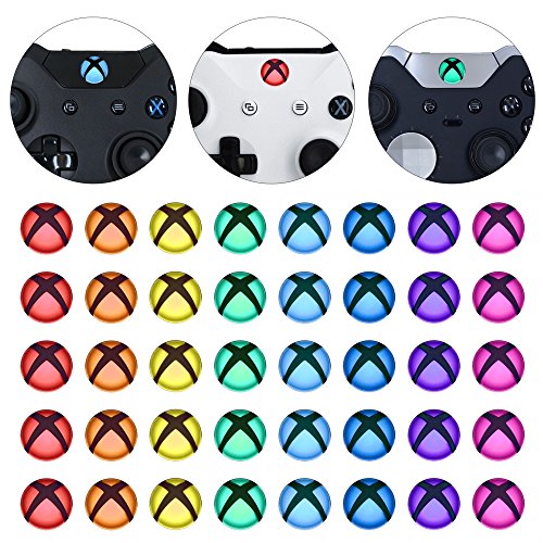 eXtremeRate Home Guide Button Mod Stickers Set für Xbox Series X/S, Xbox One Elite V1/V2, Xbox One S/X, Xbox One Standard Controller mit Tool Set-40 Stück in 8 Farben