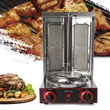 KEESUNG 3000W Edelstahl LPG Gas Shawarma Grillmaschine, Vertikal-Multigrill Dönermaschine Dönergrill Kommerzielle Fettauffangbehälter Schaschlik Rotisserie Grill Werkzeug(CG-25)