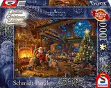 Schmidt Spiele 59494 Thomas Kinkade, Der Weihnachtsmann und Seine Wichtel, 1000 Teile Puzzle