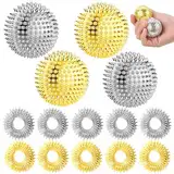 AOUZOVLI 4 Pcs Igelball Metall Akupressur Ball 10 pcs Akupressur Ring Igelball Klein Massageball Magnetisc Skills Borderline Set FüR Stress Relief Oder Massage