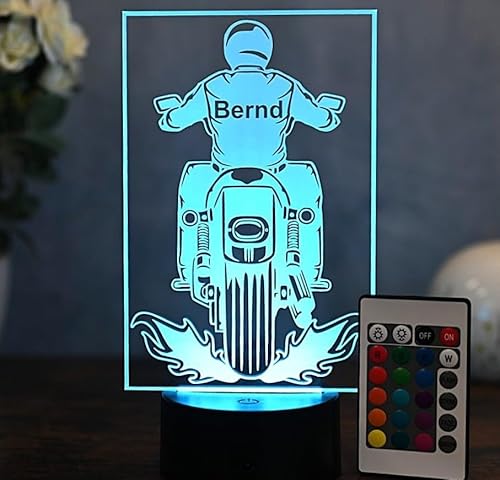 Optechvisual Personalisierte Harley LED-Tischlampe – Einzigartiges Geschenk für Motorradfahrer, deko für Motorrad Liebhaber