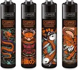 Clipper® 4er Anime Collection Lighter Flints Feuerzeug + 1 Sticker High Zombie