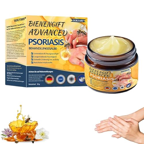 Ourlyard Bienengift Advanced Psoriasis Behandlungssalbe, Ourlyard Psoriasis Behandlungssalbe, Bienengift Psoriasis Behandlungssalbe, Bienengiftcreme für Linderung Psoriasis (1)