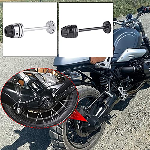 Motorrad hinten Refit Rad Gabel Achse Sliders Cap Pad Crash Protector Kompatibel mit R Nine T 2014-2020 R1200GS/Adventure 2013-2019 R1250GS/Adv 2018-2023 (Schwarz)